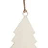 Ib Laursen TANNENBAUM Weiß Metall Mit Juteschnur Zum Hängen 13 Cm