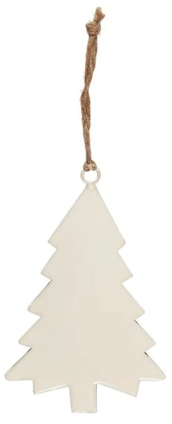 Ib Laursen TANNENBAUM Weiß Metall Mit Juteschnur Zum Hängen 13 Cm