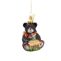 Käthes Original Baumschmuck Glas Berliner Bär, Schwarz In Bunt