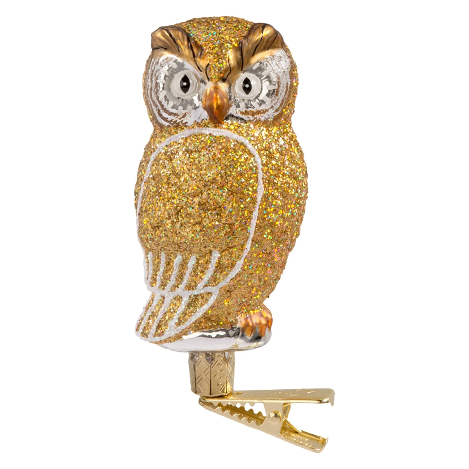 Käthes Original Baumschmuck Glas Eule Gold Mit Clip In Goldfarben