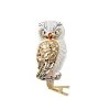 Käthes Original Baumschmuck Glas Eule Weiß-gold Mit Clip In Goldfarben