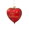 Käthes Original Baumschmuck Glas Glasherz "Gruß Aus Bamberg" In Rot