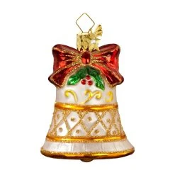 Käthes Original Baumschmuck Glas Glocke Weiß-gold In Bunt