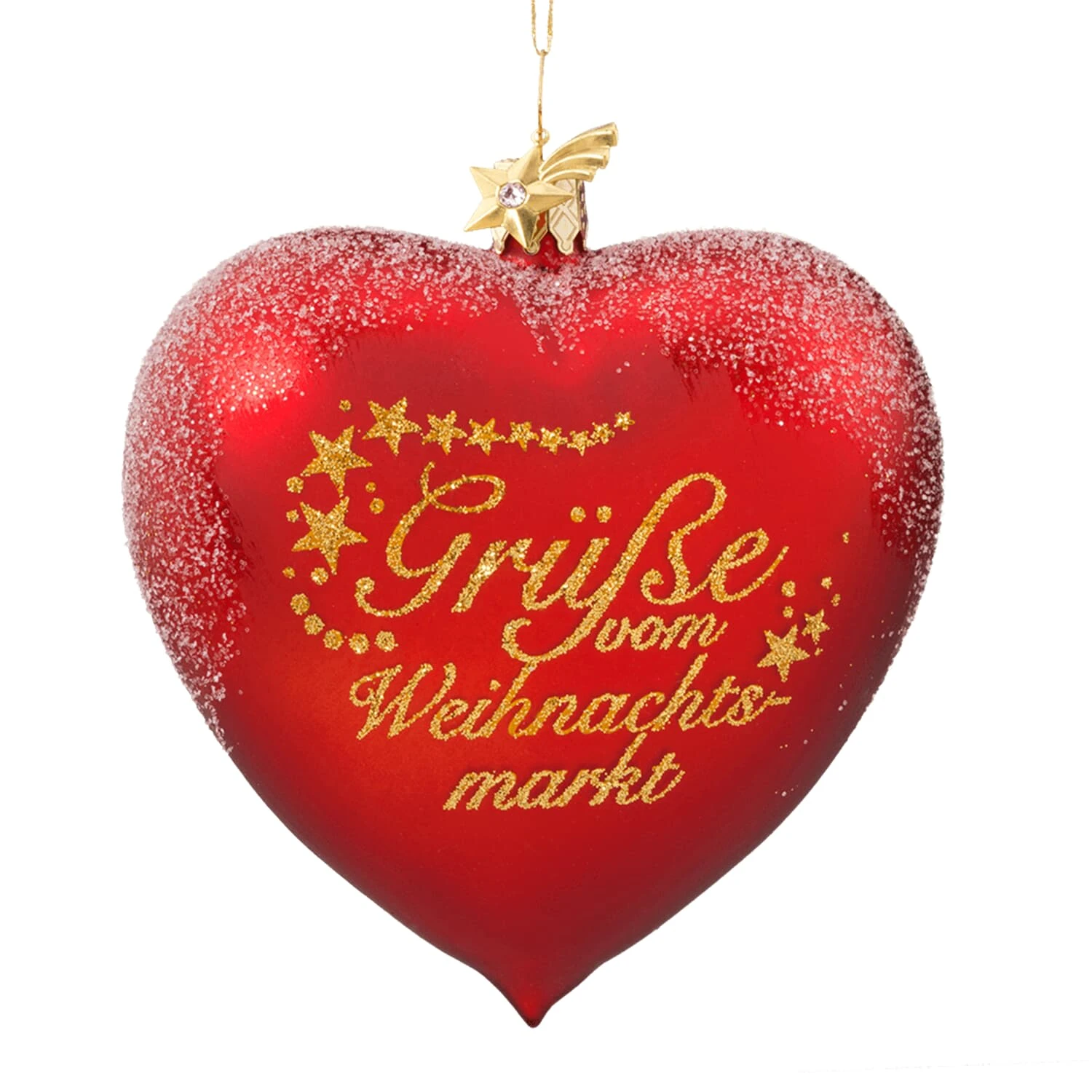 Käthes Original Baumschmuck Glas Herz "Grüße Vom Weihnachtsmarkt Zürich" In Rot – Bild 2