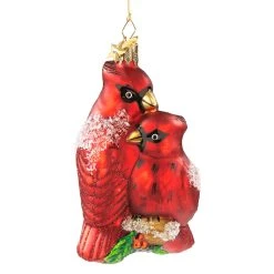 Käthes Original Baumschmuck Glas Kardinalvogelpaar In Bunt