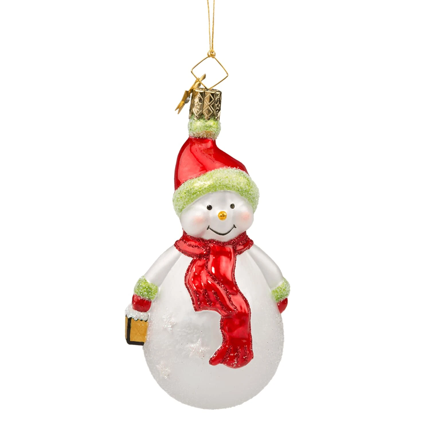 Käthes Original Baumschmuck Glas Schneemann, Opal In Bunt