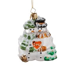 Käthes Original Baumschmuck Glas Schneemannpaar In Bunt