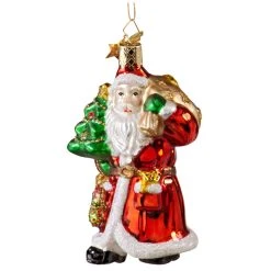 Käthes Original Baumschmuck Glas Weihnachtsmann Mit Baum In Bunt