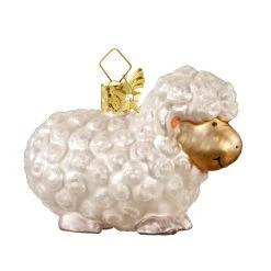 Käthes Original Baumschmuck Glas Weißes Schaf In Goldfarben