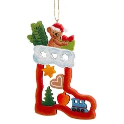 Käthes Original Baumschmuck Nikolausstiefel Mit Teddy In Bunt