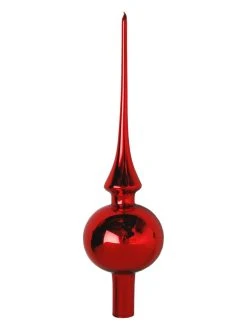 Krebs Glas Lauscha Baumspitze In Rot - (L)27 Cm