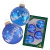 Krebs Glas Lauscha Christbaumkugeln In Blau - 4 Stück - Ø 7 Cm