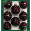 Krebs Glas Lauscha Christbaumkugeln In Bordeaux - 8 Stück - Ø 7 Cm