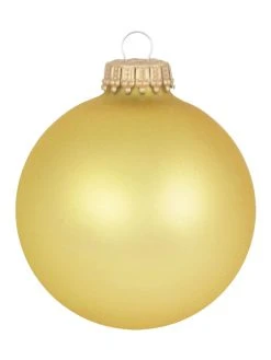 Krebs Glas Lauscha Christbaumkugeln In Gold - 8 Stück
