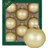 Krebs Glas Lauscha Christbaumkugeln In Gold - 8 Stück - Ø 7 Cm