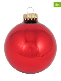 Krebs Glas Lauscha Christbaumkugeln In Rot - 8 Stück - Ø 7 Cm