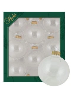 Krebs Glas Lauscha Christbaumkugeln In Transparent - 8 Stück