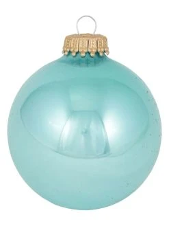 Krebs Glas Lauscha Christbaumkugeln In Türkis - 8 Stück