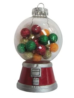 Krebs Glas Lauscha Christbaumornament "Kaugummiautomat" In Rot/ Bunt - (L)10 Cm