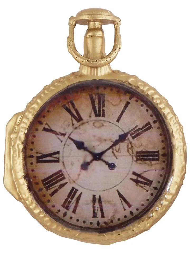Krebs Glas Lauscha Christbaumornament "Taschenuhr" In Gold - Ø 7 Cm