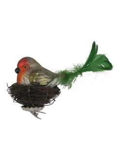 Krebs Glas Lauscha Christbaumornament "Vogel" In Bunt - (B)20 Cm
