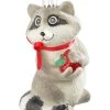 Krebs Glas Lauscha Christbaumornament "Waschbär Mit Apfel" In Grau - (L)9 Cm