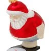 Krebs Glas Lauscha Christbaumornament "Weihnachtsmann Auf Waage Ohohoho" In Rot - (L)11 Cm