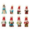 Krebs Glas Lauscha Christbaumornamente "Schneewittchen Und Die 7 Zwerge" In Bunt - 8 Stück