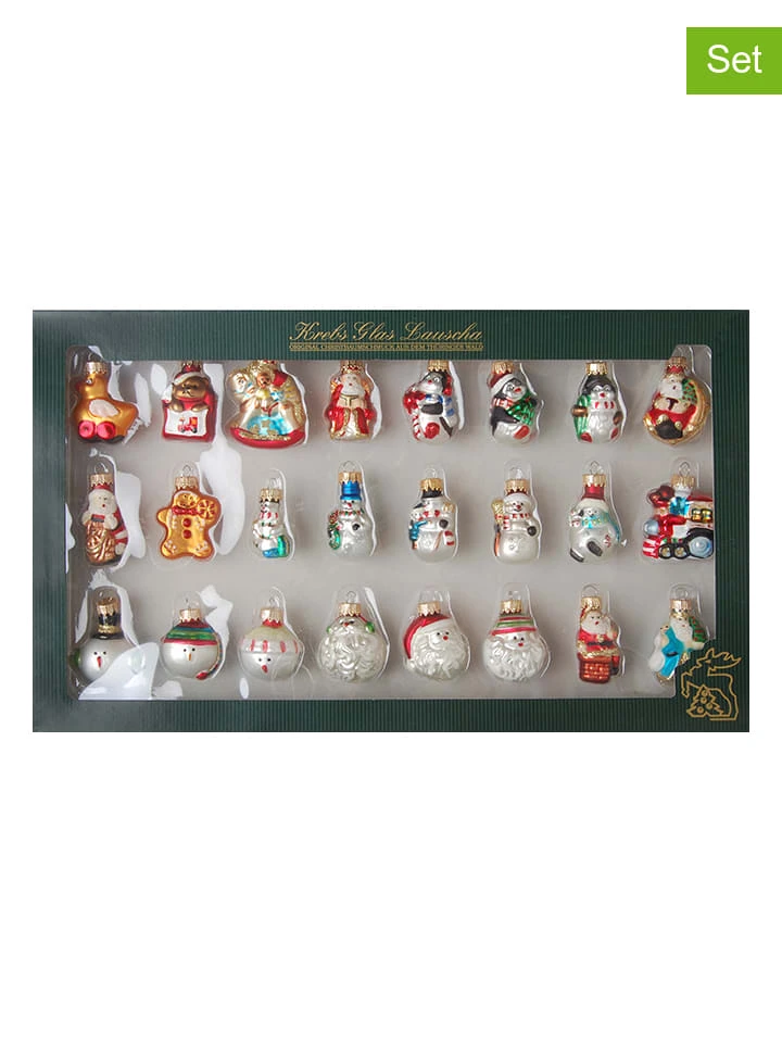 Krebs Glas Lauscha Mini-Figurensortiment In Bunt - 24 Stück - Ø 3