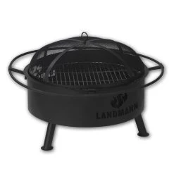 LANDMANN Feuerkorb Mit Grill In Schwarz