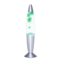 Licht-Erlebnisse Lavalampe In Grün Klar Silber