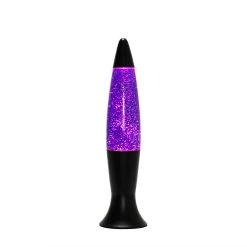 Licht-Erlebnisse Lavalampe In Schwarz Matt Lila Glitter