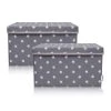Lifeney Aufbewahrungsbox 2er-Set Dunkelgrau Stern, 37 X 25 X 21 Cm
