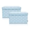 Lifeney Aufbewahrungsbox 2er-Set Hellblau Stern, 37 X 25 X 21 Cm