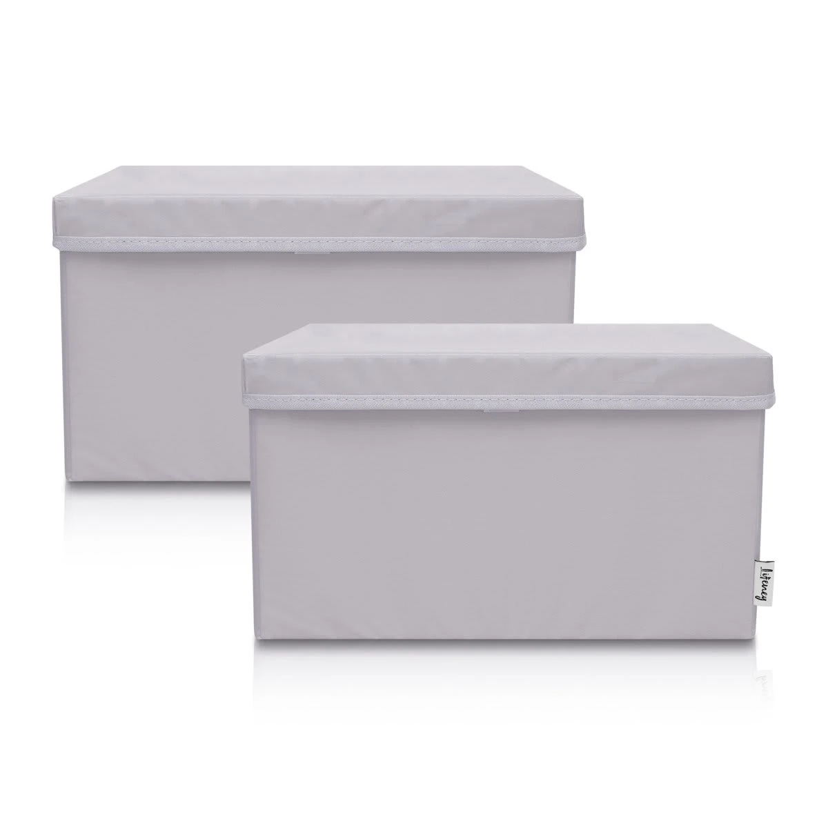 Lifeney Aufbewahrungsbox 2er-Set Hellgrau, 37 X 25 X 21 Cm
