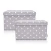 Lifeney Aufbewahrungsbox 2er-Set Hellgrau Stern, 37 X 25 X 21 Cm
