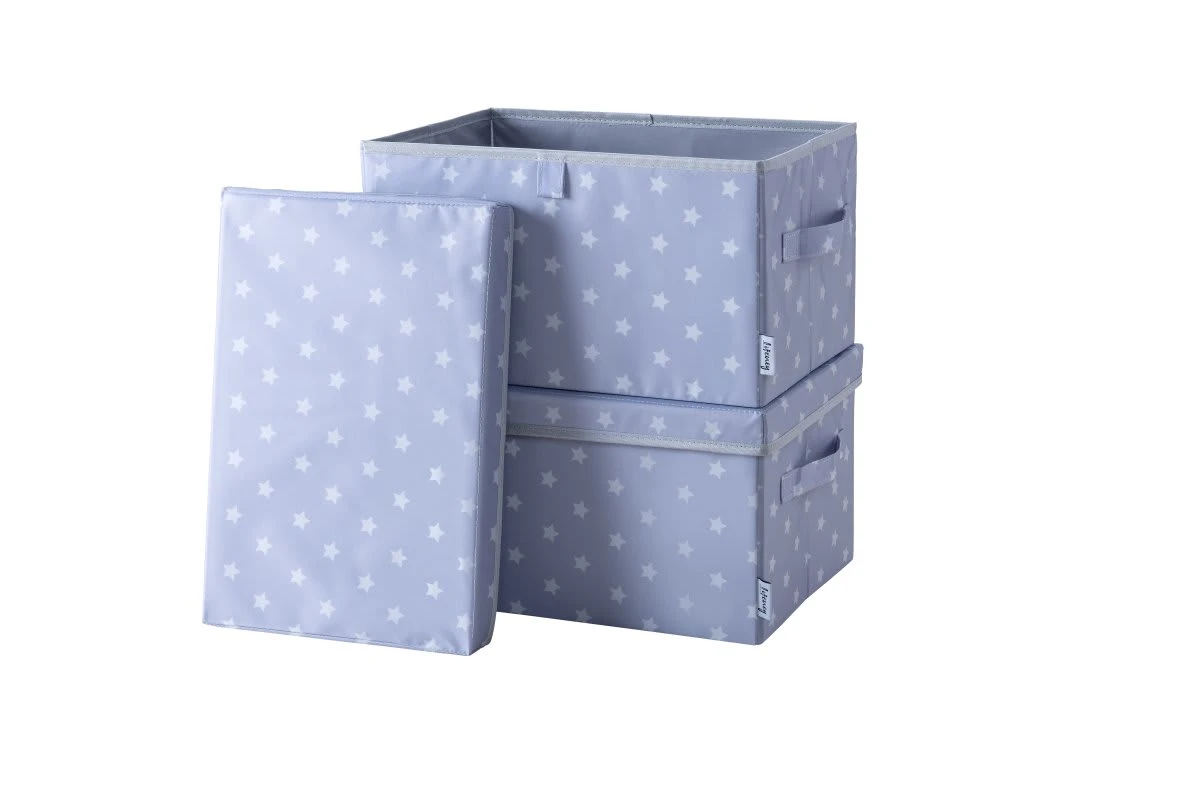 Lifeney Aufbewahrungsbox 2er-Set Hellgrau Stern, 37 X 25 X 21 Cm – Bild 3