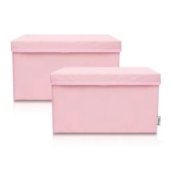 Lifeney Aufbewahrungsbox 2er-Set Rosa, 37 X 25 X 21 Cm