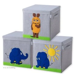 Lifeney Aufbewahrungsbox "DieMaus" 3er-Set – 33 X 33 X 33 Cm