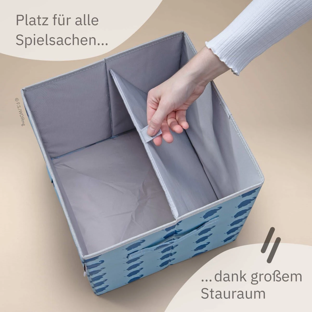 Lifeney Aufbewahrungsbox "DieMaus" Streuprint Türkis – 30 X 30 X 30 Cm – Bild 5