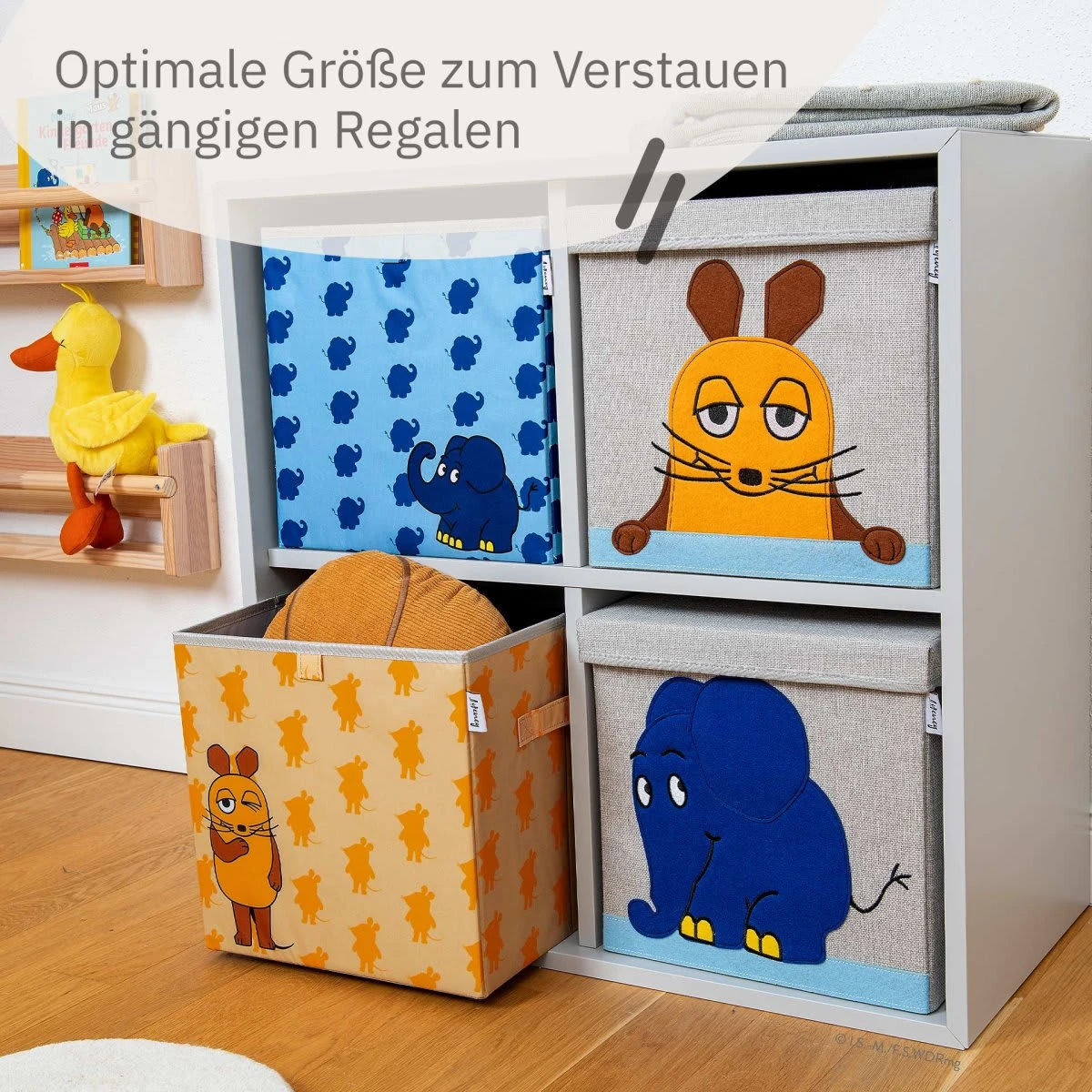 Lifeney Aufbewahrungsbox "DieMaus" Streuprint Türkis – 30 X 30 X 30 Cm – Bild 6