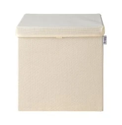 Lifeney Aufbewahrungsbox Mit Deckel Beige, 33 X 33 X 33 Cm