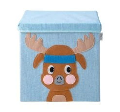 Lifeney Aufbewahrungsbox Mit Deckel Blau Hirsch, 33 X 33 X 33 Cm