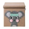 Lifeney Aufbewahrungsbox Mit Deckel Braun Koala, 33 X 33 X 33 Cm