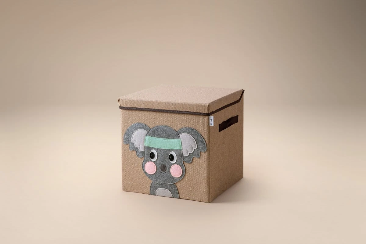 Lifeney Aufbewahrungsbox Mit Deckel Braun Koala, 33 X 33 X 33 Cm – Bild 3