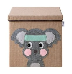 Lifeney Aufbewahrungsbox Mit Deckel Braun Koala, 33 X 33 X 33 Cm