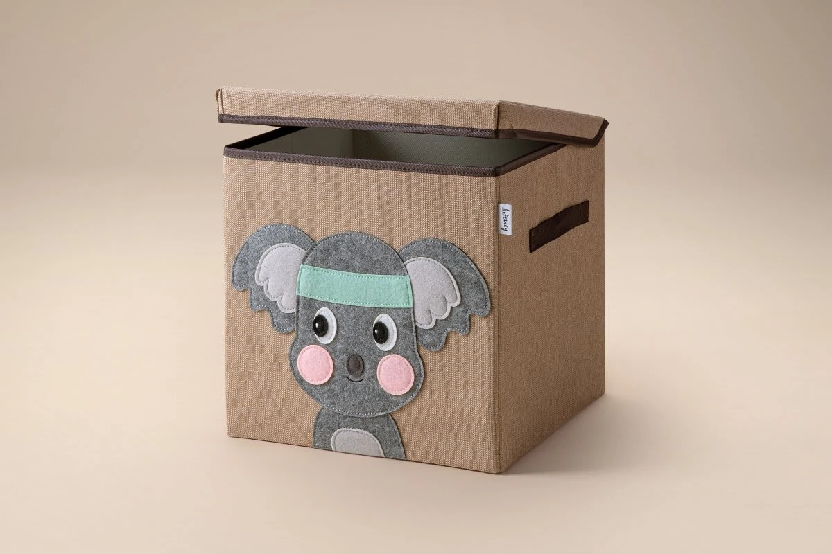 Lifeney Aufbewahrungsbox Mit Deckel Braun Koala, 33 X 33 X 33 Cm – Bild 5