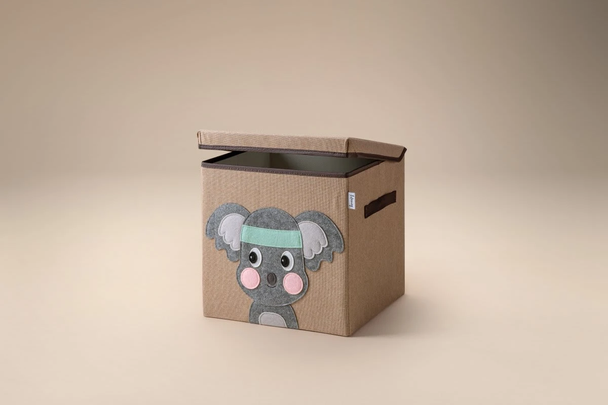 Lifeney Aufbewahrungsbox Mit Deckel Braun Koala, 33 X 33 X 33 Cm – Bild 7