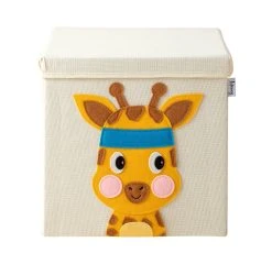 Lifeney Aufbewahrungsbox Mit Deckel Giraffe Hell, 33 X 33 X 33 Cm