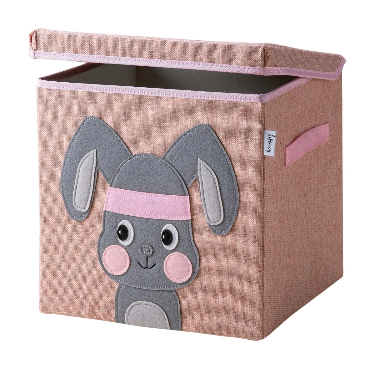 Lifeney Aufbewahrungsbox Mit Deckel Rosa Hase, 33 X 33 X 33 Cm – Bild 2